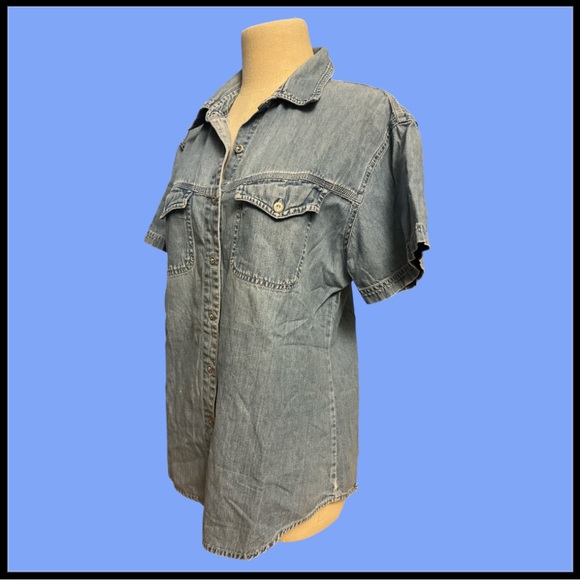 Faded Glory Light Blue Denim Shirt - Picture 1 of 6